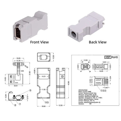 CN-010-FE SM-6E I / O Connector IEEE 1394 6Pin CN3 Socket 55100-0670 Female JZSP-CMP9-1-E Compatible with Yaskawa Panasonic Servo 54280-0609