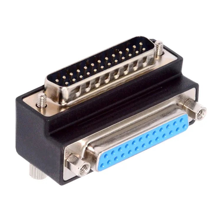 DB-008-DN DB-25PIN Down 90-Degree Angled 25-Pin DSUB Male Screw to Female Nut Connector
