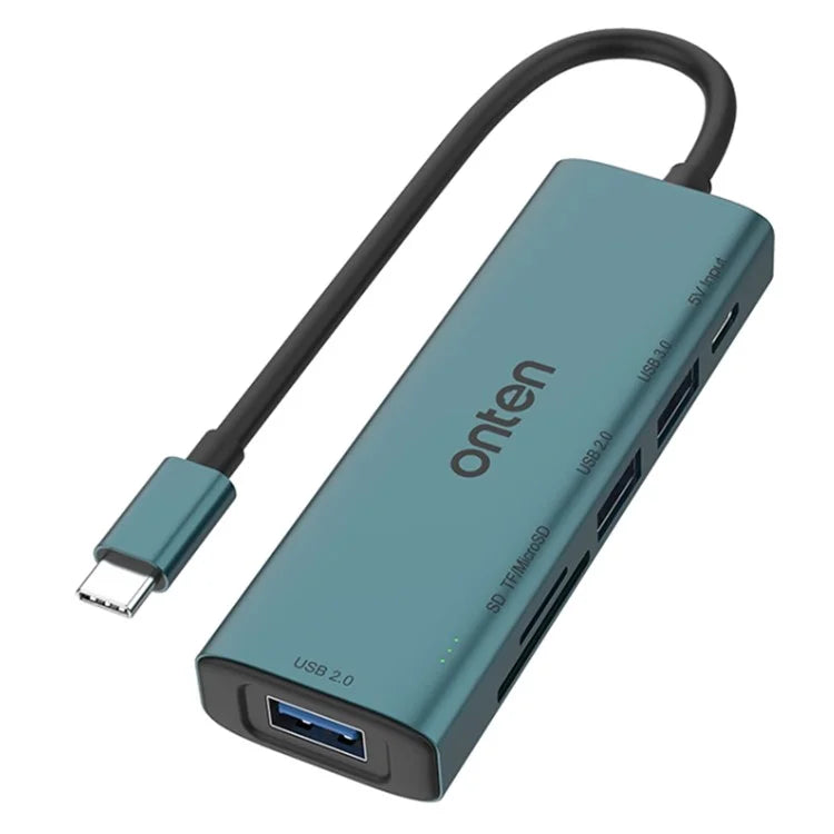 ONTEN UC120 6-in-1 USB-C to USB3.0 + 2xUSB2.0 + Type-C Input + SD / TF Card Slots Adapter USB Hub