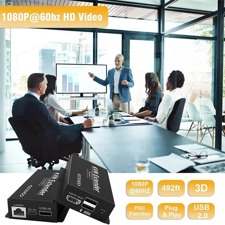 OZD13D14 150m Ethernet Cable HD KVM Extender (1 Transmitter+1 Receiver)