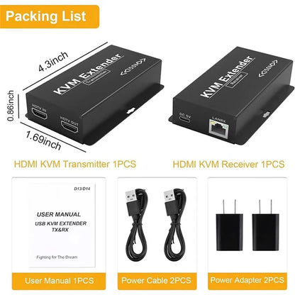 OZD13D14 150m Ethernet Cable HD KVM Extender (1 Transmitter+1 Receiver)