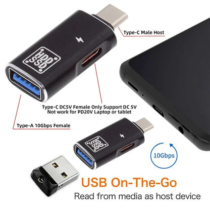 UC-035-AC 10Gbps Type-C to USB 3.0 Female OTG DC 5V Power Adapter for Tablet Phone