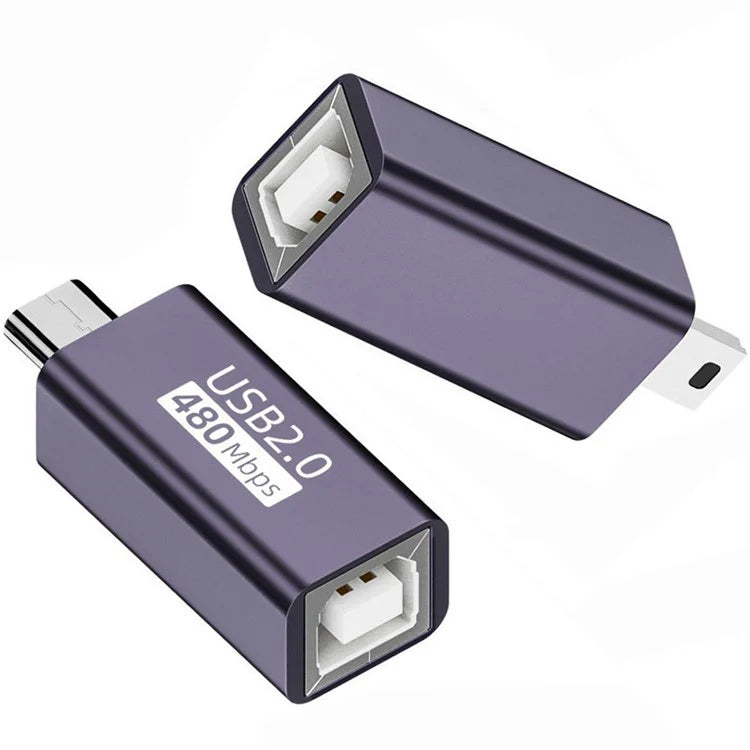 U2-010-MM 2Pcs USB 2.0 B Type Female to Mini USB & Micro Male Extension Adapter for Printer Phone Disk