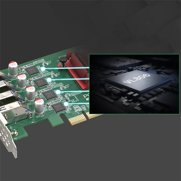 TX1175 4 USB3.0 PCIE X4 Expansion Card 4x5G Desktop Computer Visual Capture Card