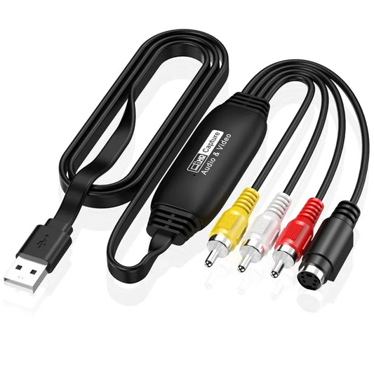 HW-1406B Audio Video RCA Capture Card USB to 4 Channel RCA Converter Support DVD / VCR / TV Box