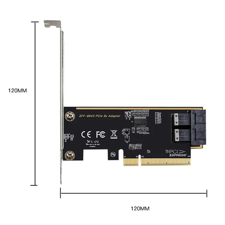 TXB127 SFF8639 Interface 2-port Solid State Drive (SSD) Adapter Board to PCLEX8 to 2 U.2 Expansion Card