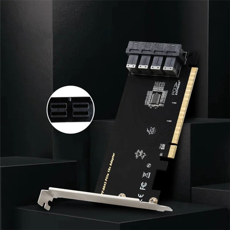TXB128 SFF8639 Interface 4-port Nvme Adapter Card Solid State Drive to PCIE X16 to 4 U.2 Expansion Card