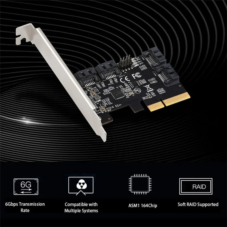 TXB170 PCIE to SATA Bootable SSD Solid State Drive Adapter Card PCIE X4 to 4-port SATA3.0 Expansion Card