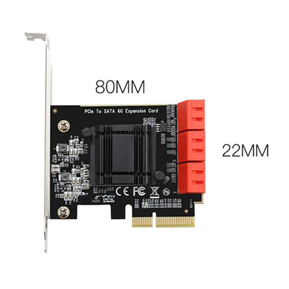 TXB113 PCIE to 6-port SATA3.0 6Gbps Expansion Adapter Card for MAC / Windows / Synology / Linux