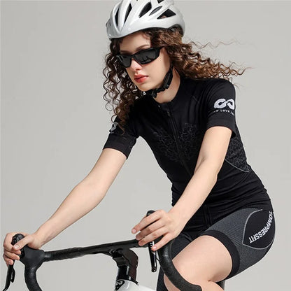 GOLOVEJOY QXF02 Women's Cycling Short Sleeves Shirt Sports Tops Zipper Bike Jersey