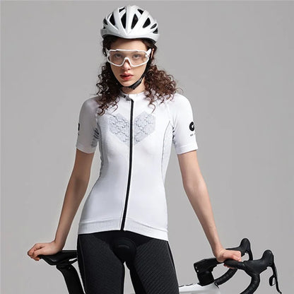 GOLOVEJOY QXF02 Women's Cycling Short Sleeves Shirt Sports Tops Zipper Bike Jersey