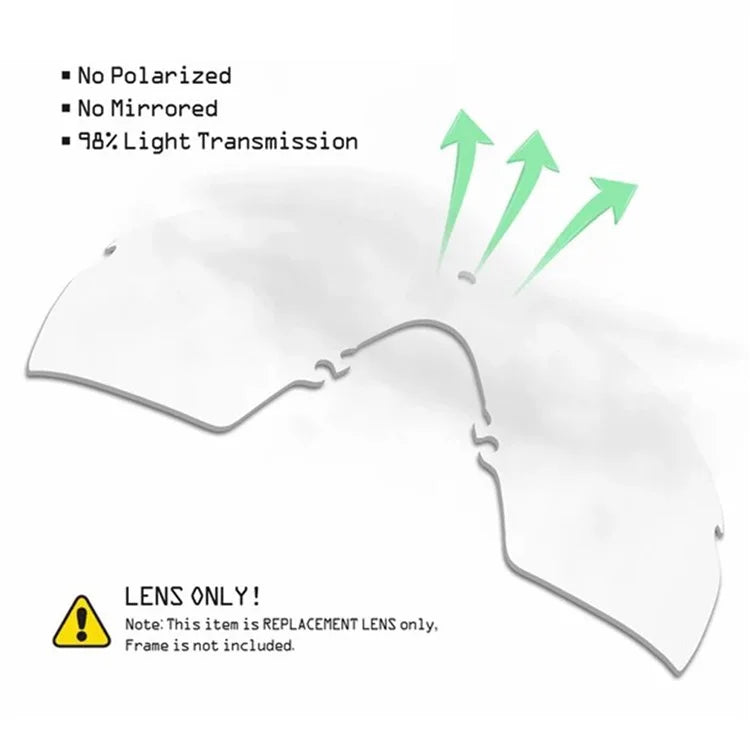 1Pair Replacement Lenses for Oakley Radar M Frame 2.0 Sunglasses (Includes Cleaning Cloth)