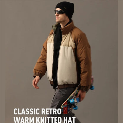 GOLOVEJOY DMZ104 Retro Fleece Knitted Hat Windproof Ear Protection Winter Cap One Size for Men