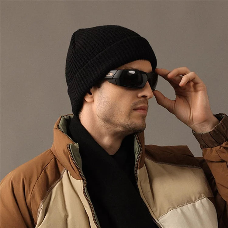 GOLOVEJOY DMZ104 Retro Fleece Knitted Hat Windproof Ear Protection Winter Cap One Size for Men