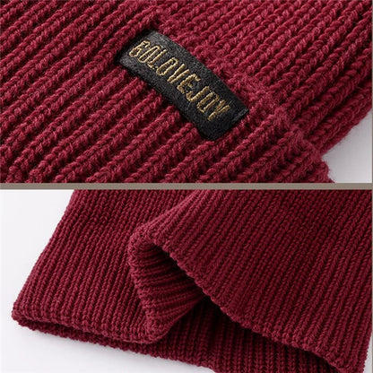 GOLOVEJOY DMZ104 Retro Fleece Knitted Hat Windproof Ear Protection Winter Cap One Size for Men
