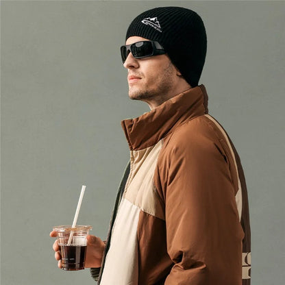 GOLOVEJOY DMZ93 45% Cotton Wool Warm Winter Beanie Hats Thermal Thick Knited Cap One Size for Men