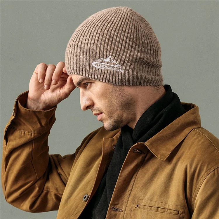 GOLOVEJOY DMZ93 45% Cotton Wool Warm Winter Beanie Hats Thermal Thick Knited Cap One Size for Men