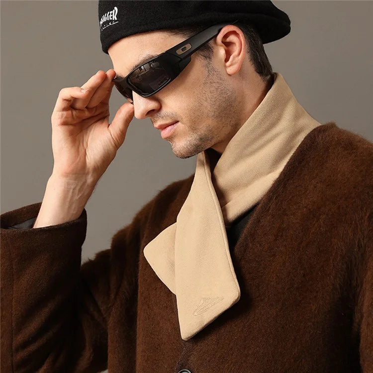 GOLOVEJOY DWJ47 82cm Retro Men Winter Scarf Warm De Rong Velvet Outdoor Windproof Scarf