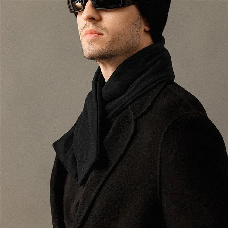 GOLOVEJOY DWJ47 82cm Retro Men Winter Scarf Warm De Rong Velvet Outdoor Windproof Scarf