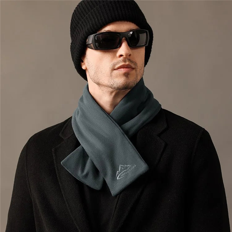 GOLOVEJOY DWJ47 82cm Retro Men Winter Scarf Warm De Rong Velvet Outdoor Windproof Scarf