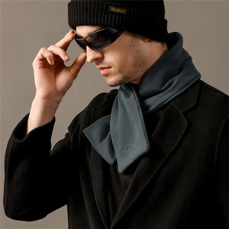 GOLOVEJOY DWJ47 82cm Retro Men Winter Scarf Warm De Rong Velvet Outdoor Windproof Scarf
