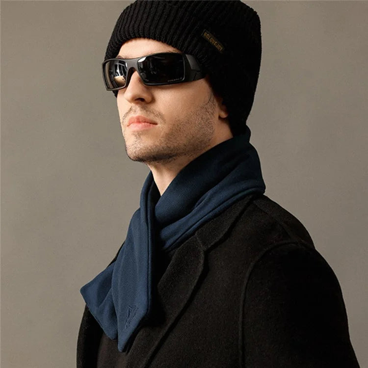 GOLOVEJOY DWJ47 82cm Retro Men Winter Scarf Warm De Rong Velvet Outdoor Windproof Scarf