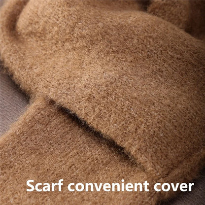 GOLOVEJOY DWJ47 77cm Retro Faux Mohair Men Winter Scarf Warm Outdoor Windproof Scarf