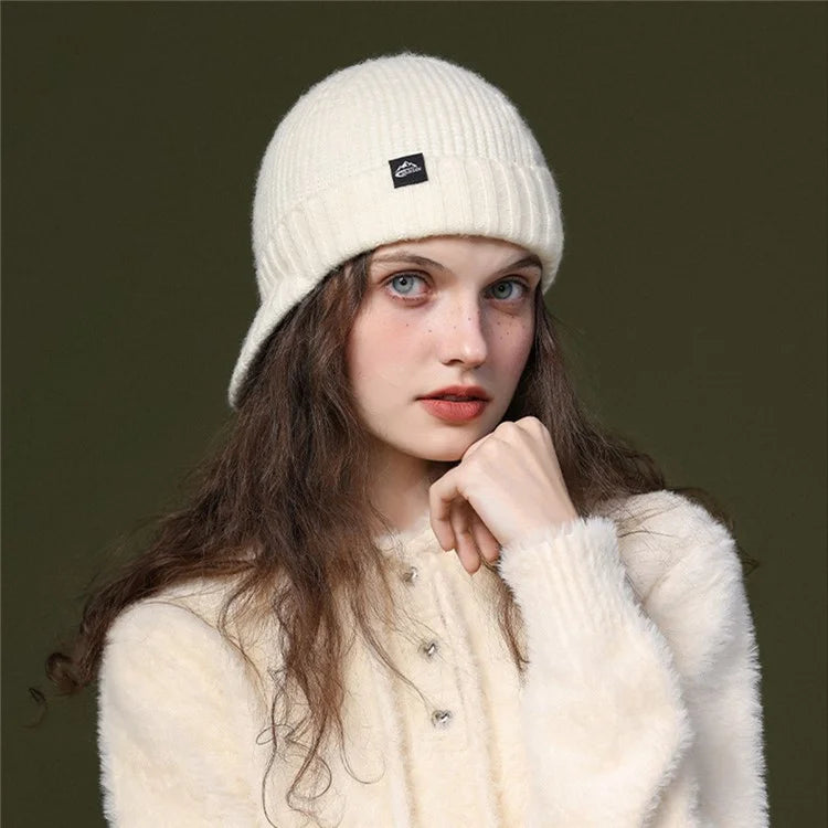 GOLOVEJOY DMZ94 Women Winter Short Brim Warm Cap Windproof Knitted Duckbill Hat
