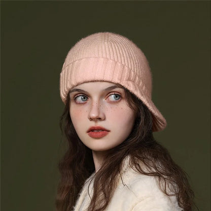 GOLOVEJOY DMZ94 Women Winter Short Brim Warm Cap Windproof Knitted Duckbill Hat