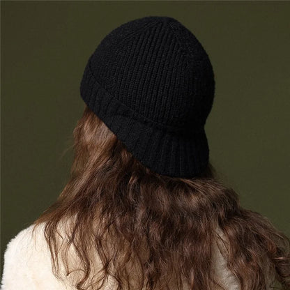 GOLOVEJOY DMZ94 Women Winter Short Brim Warm Cap Windproof Knitted Duckbill Hat