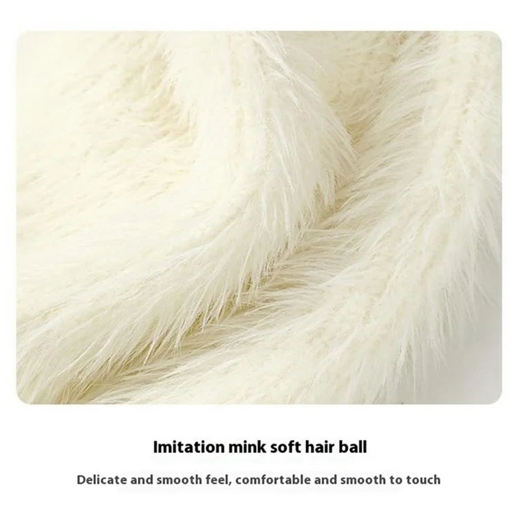 GOLOVEJOY DMZ97 Women's Faux Mink Fur Winter Knited Hat Windproof Warm Ear Protection Cap with High Elasity One Size