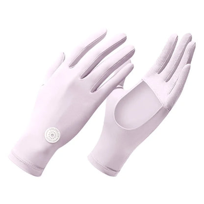 GOLOVEJOY XG72 1 Pair Cycling Cooling Ice Silk Gloves Anti-UV Hand Protector