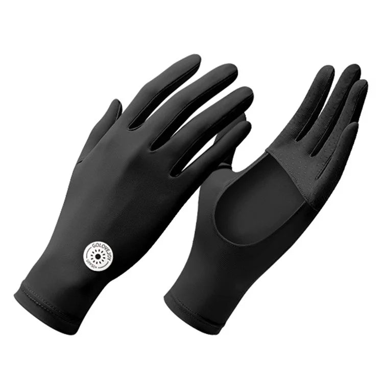 GOLOVEJOY XG72 1 Pair Cycling Cooling Ice Silk Gloves Anti-UV Hand Protector