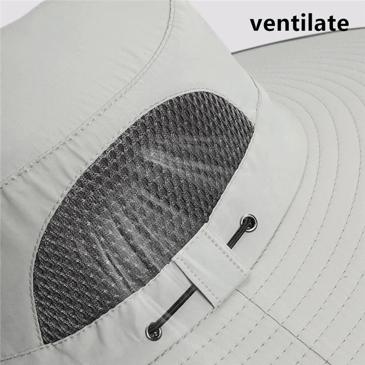 XMZ273 55-60CM UV Protection Nylon Fishing Hat Cap with Detachable Face Cover