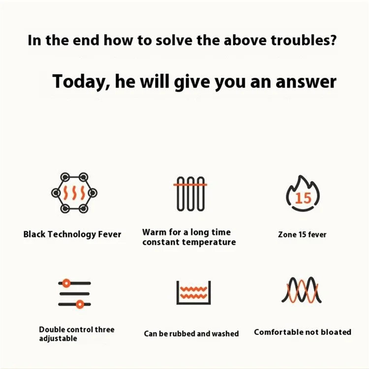 1805-30 Winter 30 Heating Zones Thermal Underwear Electric Heating Cold-Proof Underwear Suit (Without Power Bank)