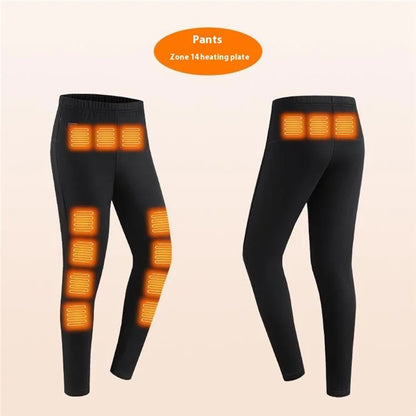 1805-30 Winter 30 Heating Zones Thermal Underwear Electric Heating Cold-Proof Underwear Suit (Without Power Bank)