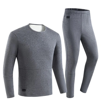 1805-30 Winter 30 Heating Zones Thermal Underwear Electric Heating Cold-Proof Underwear Suit (Without Power Bank)