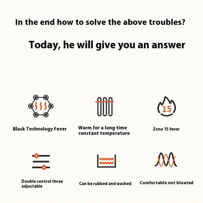 1805-30 Winter 30 Heating Zones Thermal Underwear Electric Heating Cold-Proof Underwear Suit (Without Power Bank)