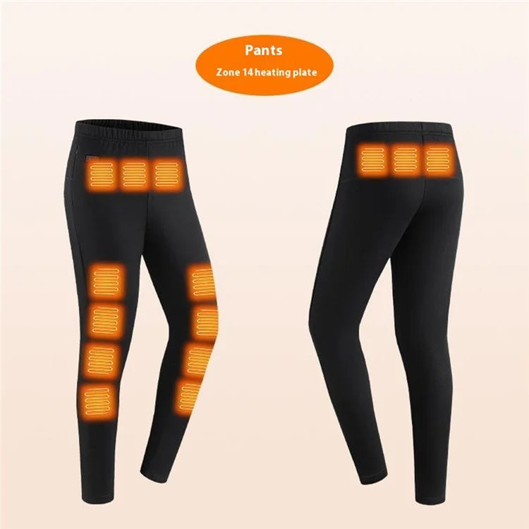 1805-30 Winter 30 Heating Zones Thermal Underwear Electric Heating Cold-Proof Underwear Suit (Without Power Bank)