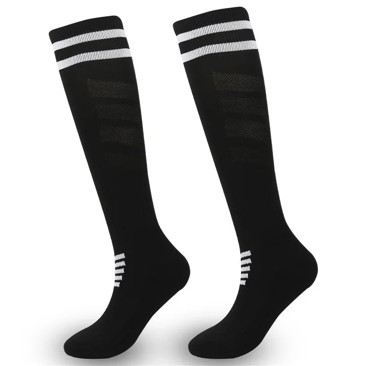 A5139 1 Pair Soccer Socks Striped Design Football High Tube Sports Socks, Size: L