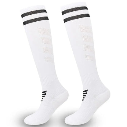 A5139 1 Pair Soccer Socks Striped Design Football High Tube Sports Socks, Size: L