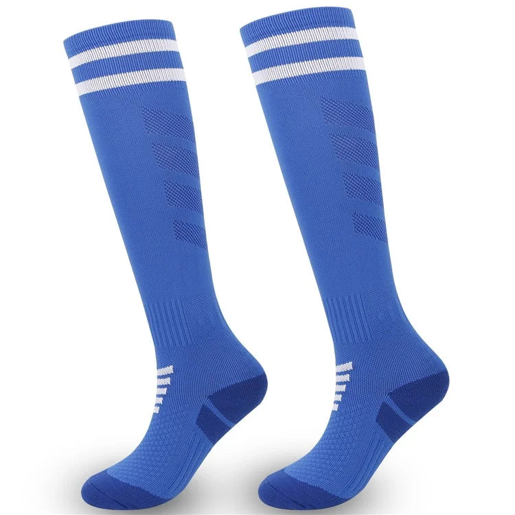 A5139 1 Pair Soccer Socks Striped Design Football High Tube Sports Socks, Size: L