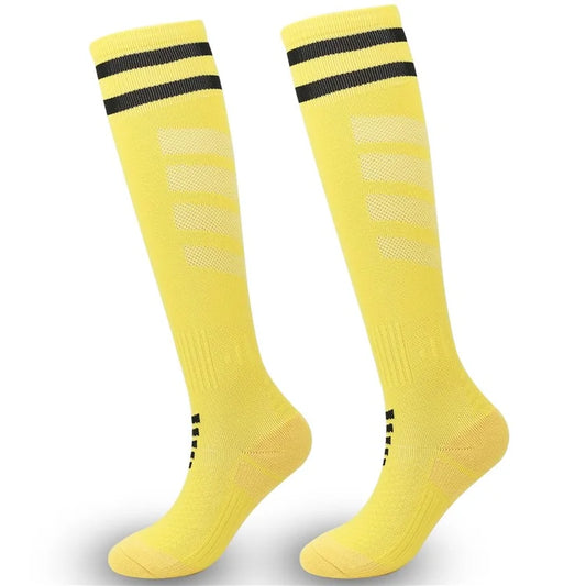 A5139 1 Pair Soccer Socks Striped Design Football High Tube Sports Socks, Size: M