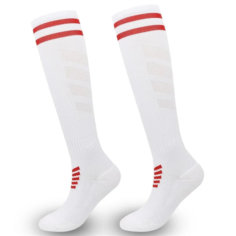 A5139 1 Pair Soccer Socks Striped Design Football High Tube Sports Socks, Size: M