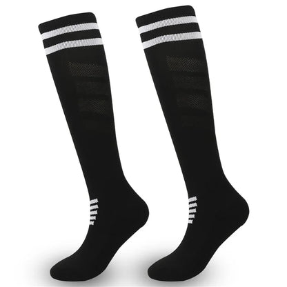 A5139 1 Pair Soccer Socks Striped Design Football High Tube Sports Socks, Size: M