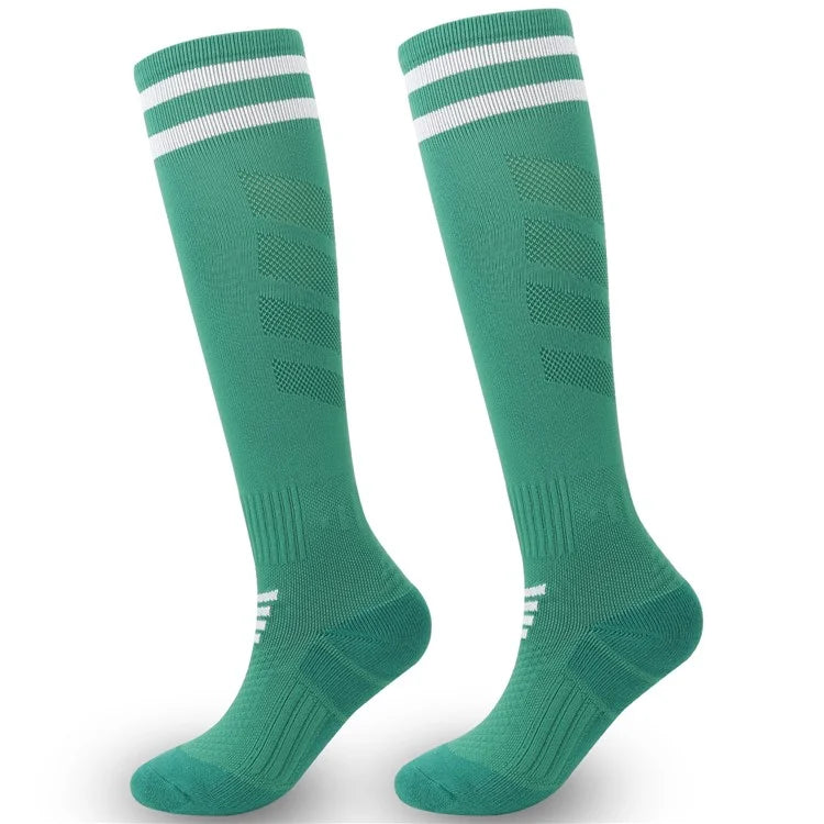 A5139 1 Pair Soccer Socks Striped Design Football High Tube Sports Socks, Size: M