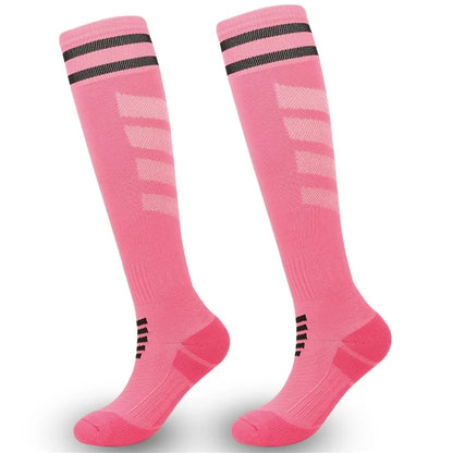 A5139 1 Pair Soccer Socks Striped Design Football High Tube Sports Socks, Size: M