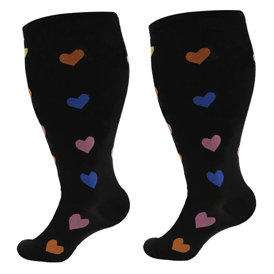 A5141 1 Pair Plus Size Fitness Socks Running Extra Width Socks for Men and Women (4XL)