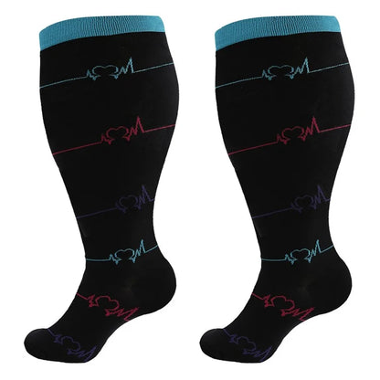 A5141 1 Pair Plus Size Fitness Socks Running Extra Width Socks for Men and Women (4XL)