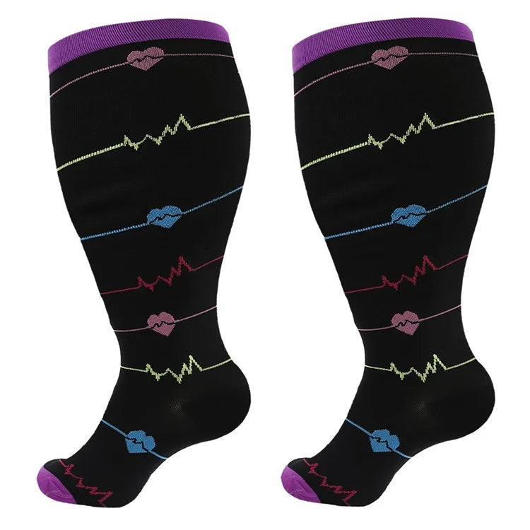 A5141 1 Pair Plus Size Fitness Socks Running Extra Width Socks for Men and Women (4XL)
